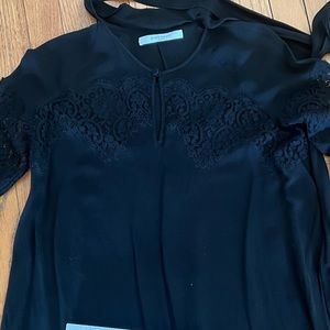 Givenchy blouse with lace panel pussy bow 40